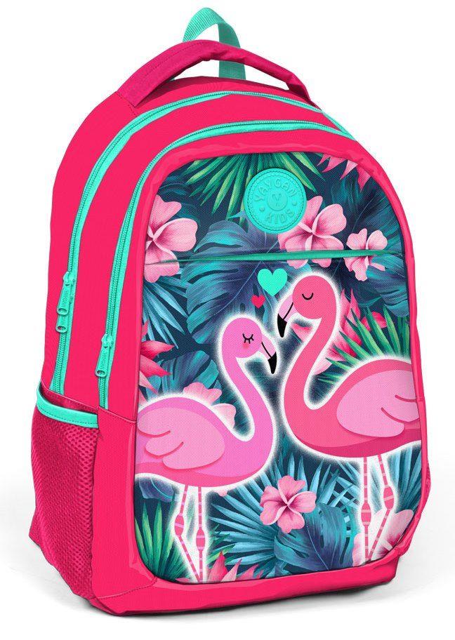 Pembe Yeşil Flamingo Kız Çocuk İlk ve Orta Okul Çantası