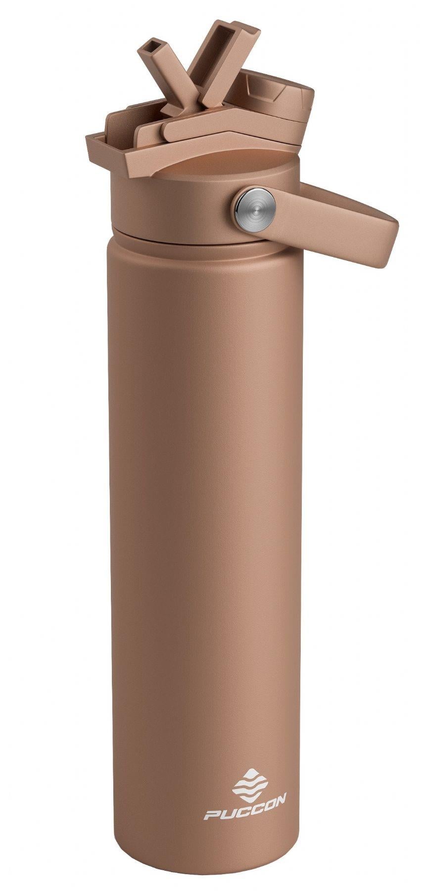 Puccon 750 ml Kahverengi Paslanmaz Çelik Termos/Matara/Suluk