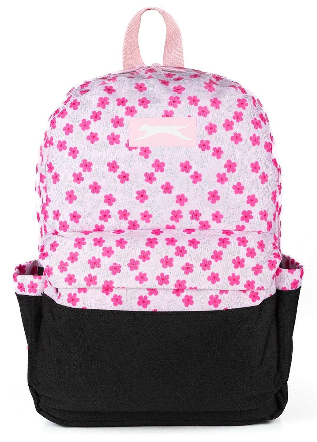 Slazenger Pembe Siyah Çiçek Baskılı Okul ve Günlük Sırt Çantası Kız Çocuk/Kadın
