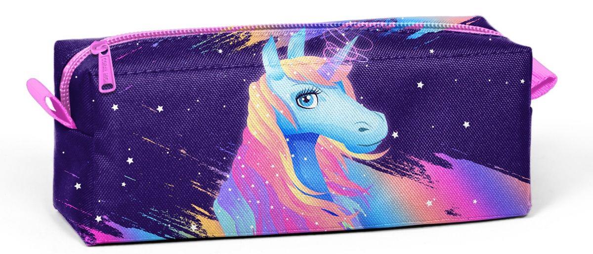 Tek Gözlü Mor Unicorn Desenli Kalem Çantası - Kız