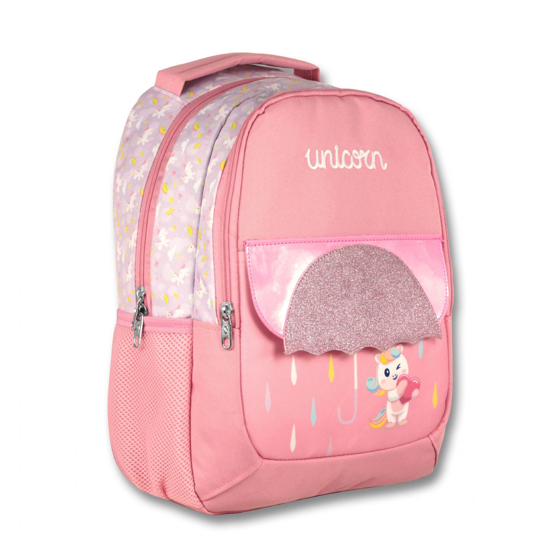 Ümit Çanta Cennec Simli Unicorn İlkokul Sırt Çantası - Kız Çocuk - Pembe