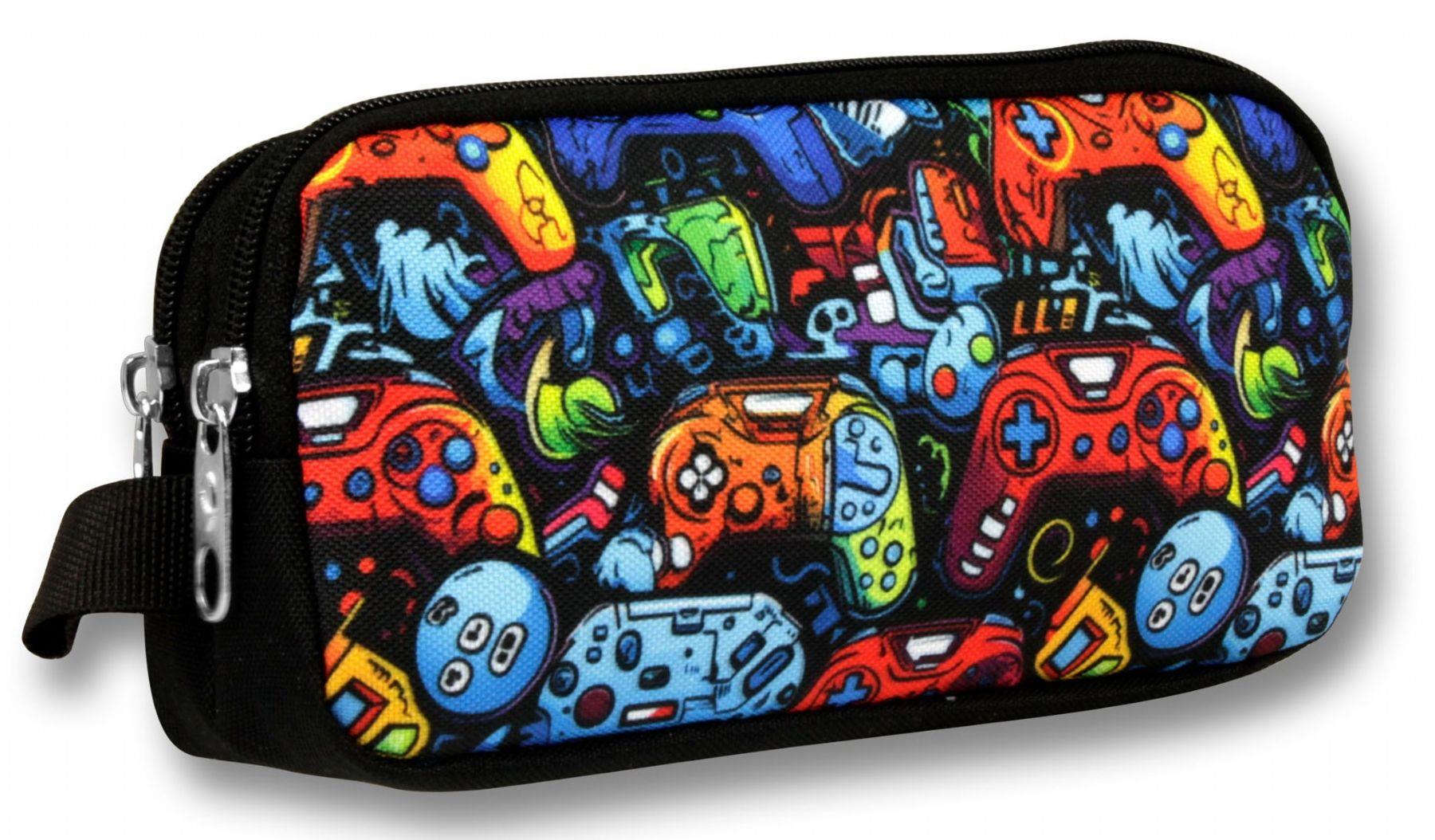 Ümit Çanta Mavi Turuncu Oyun Konsolu Desenli Kalem Çantası - Erkek Çocuk - 5093