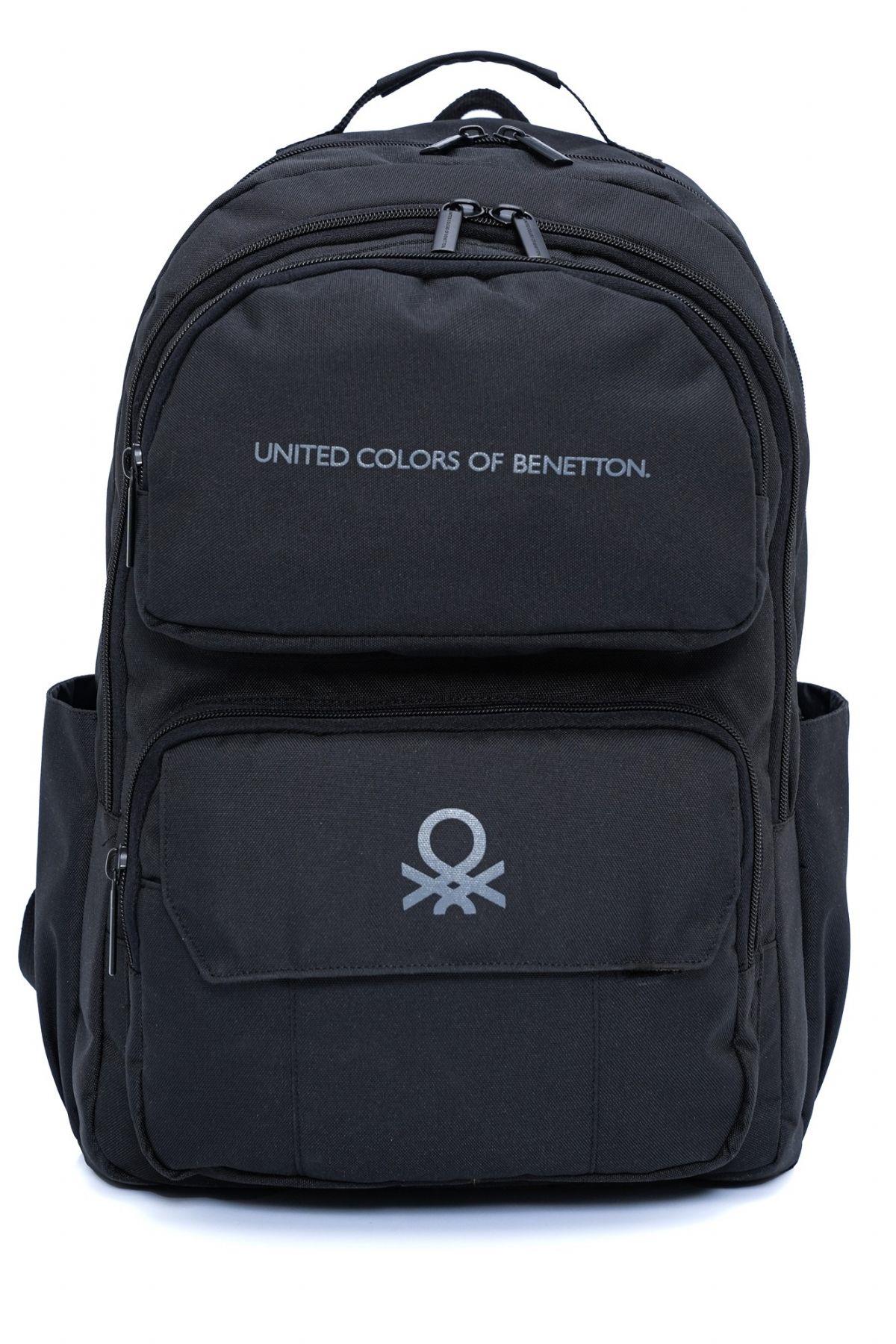 United Colors Of Benetton Unisex Çocuk/Yetişkin Okul Günlük ve Seyahat Sırt Çantası - Siyah - 20940