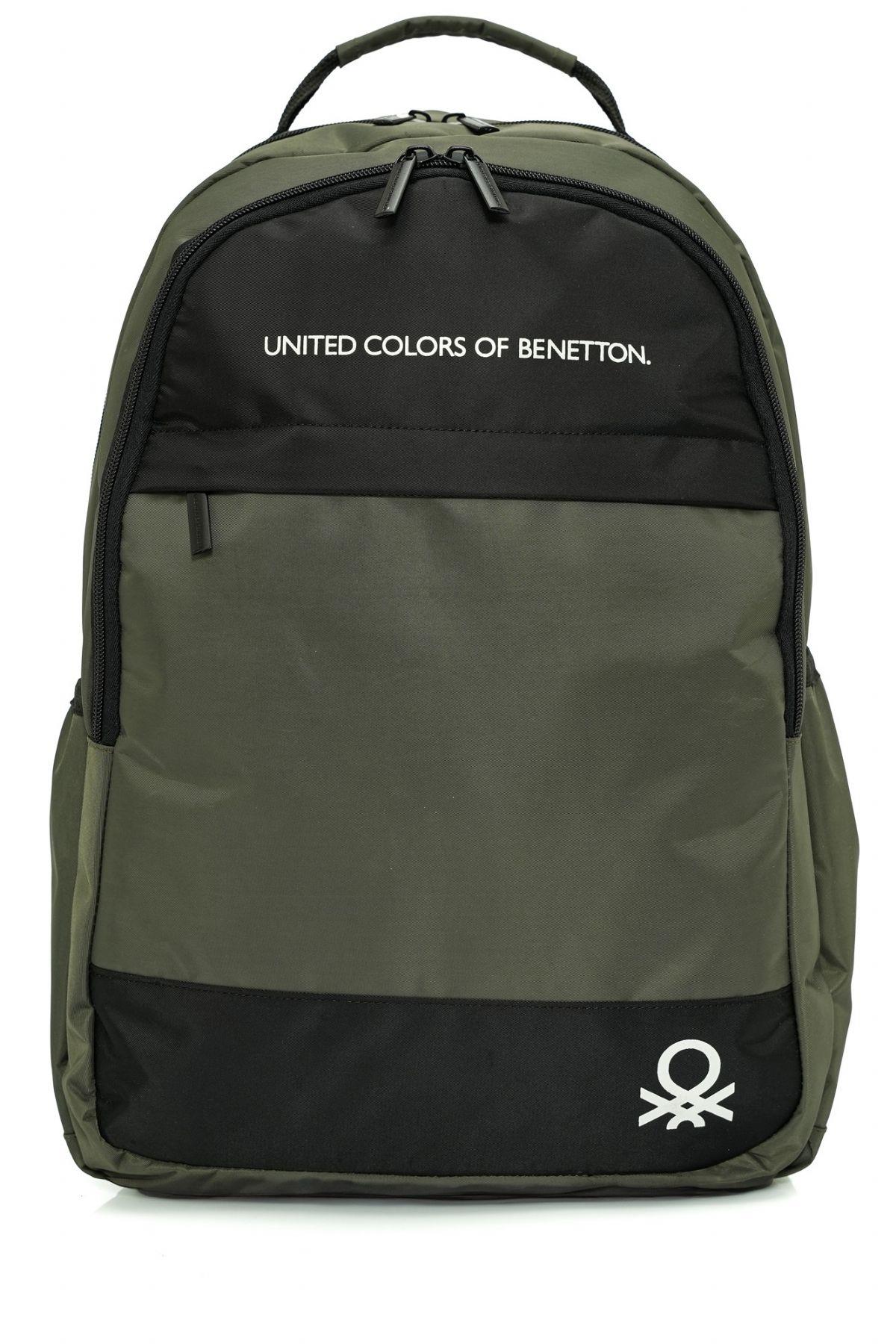 United Colors Of Benetton Unisex Okul, Günlük ve Seyahat Sırt Çantası - Haki - Siyah - 20819