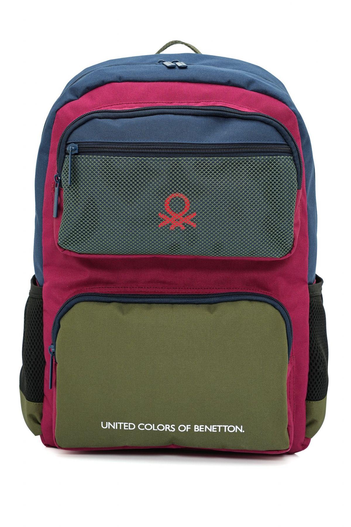 United Colors Of Benetton Unisex Okul, Günlük ve Seyahat Sırt Çantası - Lacivert - Haki - 20898
