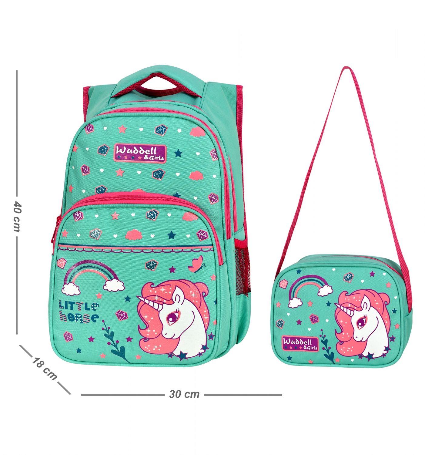 Waddell Çanta Yeşil Little Horse İlkokul Çanta Takımı - Waddell Bag Okul Sırt Çantası - Kız Çocuk