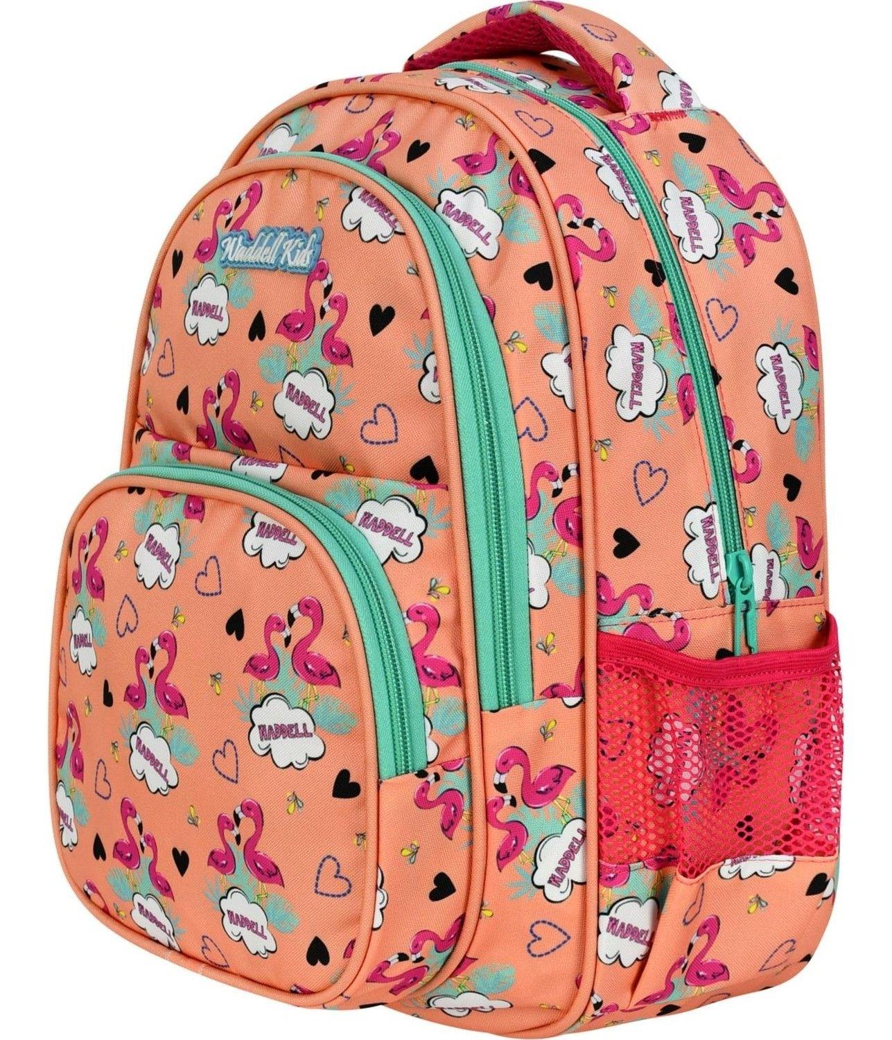 Waddell Turuncu Flamingo Somon Kız Çocuk İlkokul Çantası ve Beslenme Çantası
