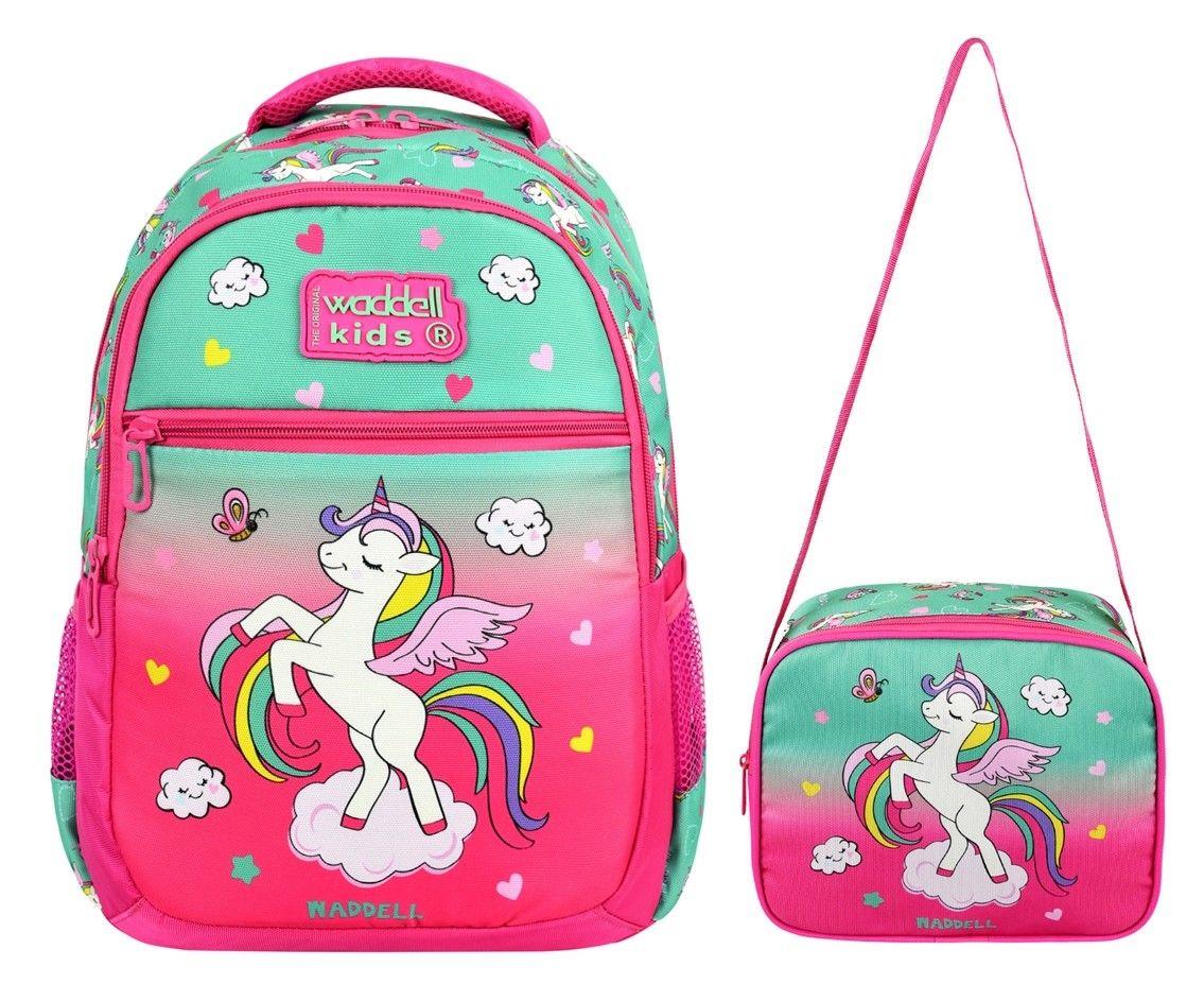 Waddell Unicorn Desenli İlkokul Sırt Çantası Ve Beslenme Çantası - Kız Çocuk