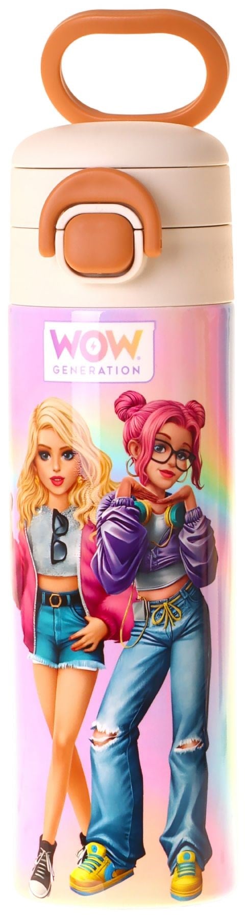 Wow Generation 520 ml Sound Baskılı Çok Renkli Kız Çocuk Çelik Termos Matara (Çift İçim Kilitli Kapak) - W6067