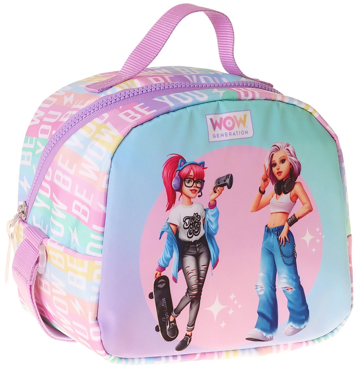 Wow Generation Be You Baskılı Yeşil - Mor Renkli Kız Çocuk Isı Yalıtımlı Okul Beslenme Çantası - W6086