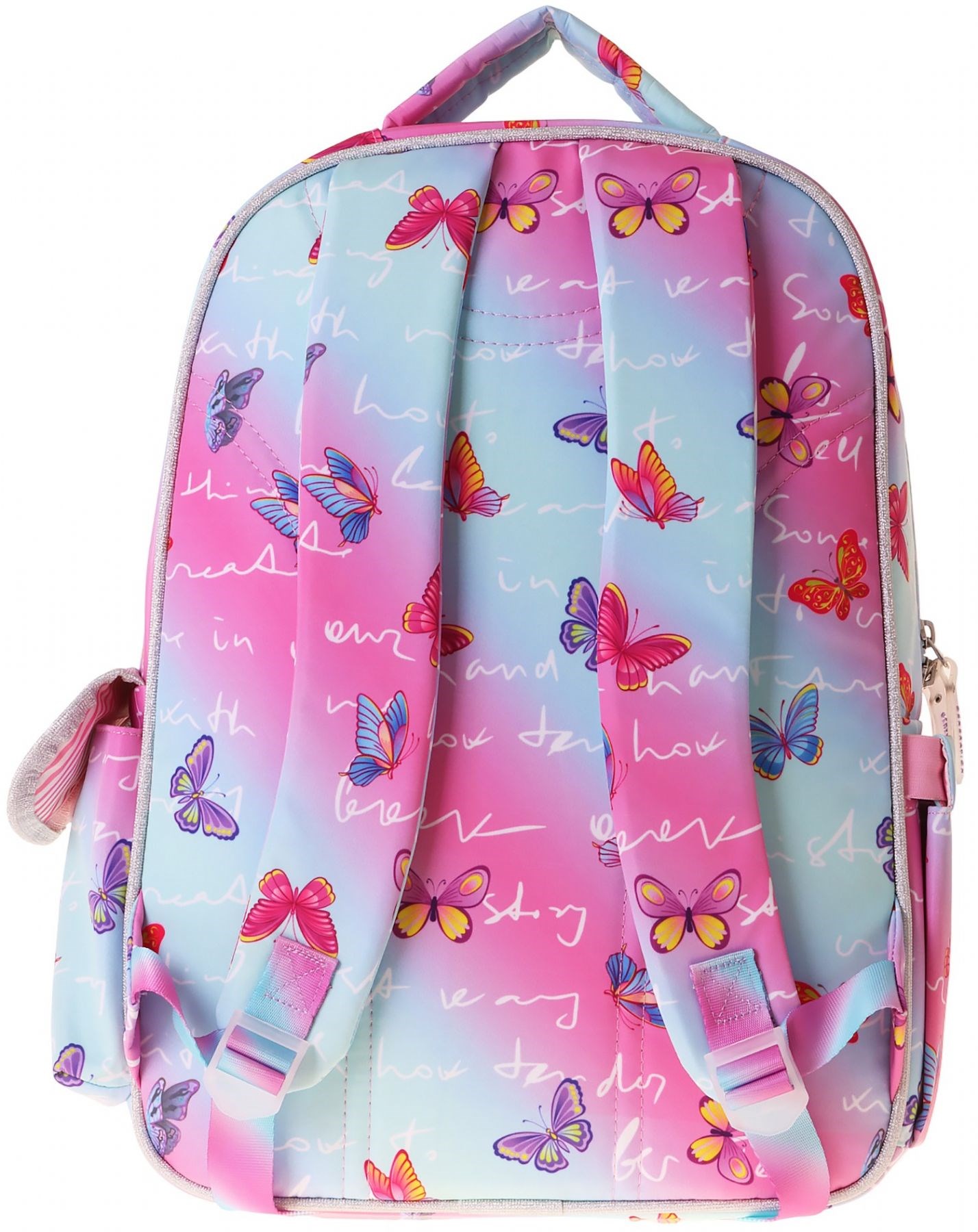 Wow Generation Butterfly Baskılı (Turkuaz - Pembe) Kız Çocuk İlkokul Çantası - Günlük Sırt Çantası - W6074