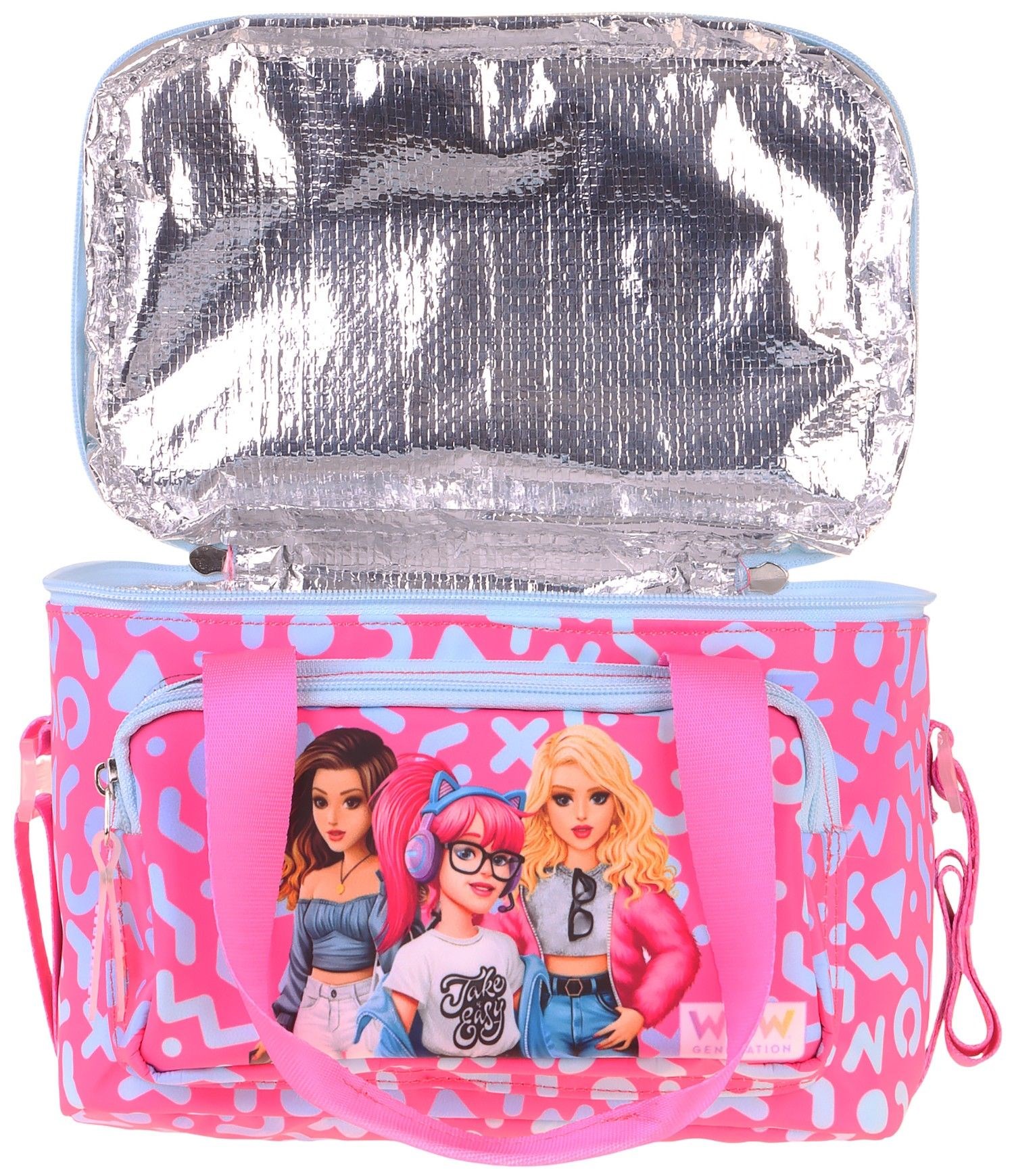 Wow Generation İki Bölmeli Thermo Okul Beslenme Çantası - Girl Friends Baskılı Kırmızı Renk (Kız Çocuk) - W6060