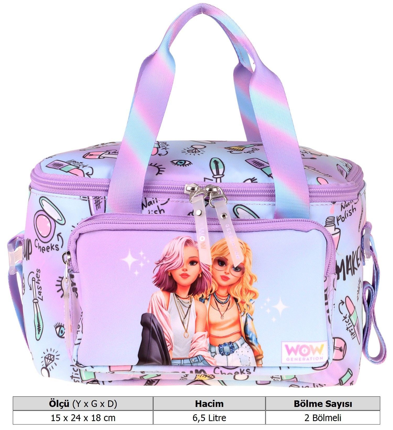 Wow Generation İki Bölmeli Thermo Okul Beslenme Çantası - Friends Baskılı Pembe Renk (Kız Çocuk) - W6055