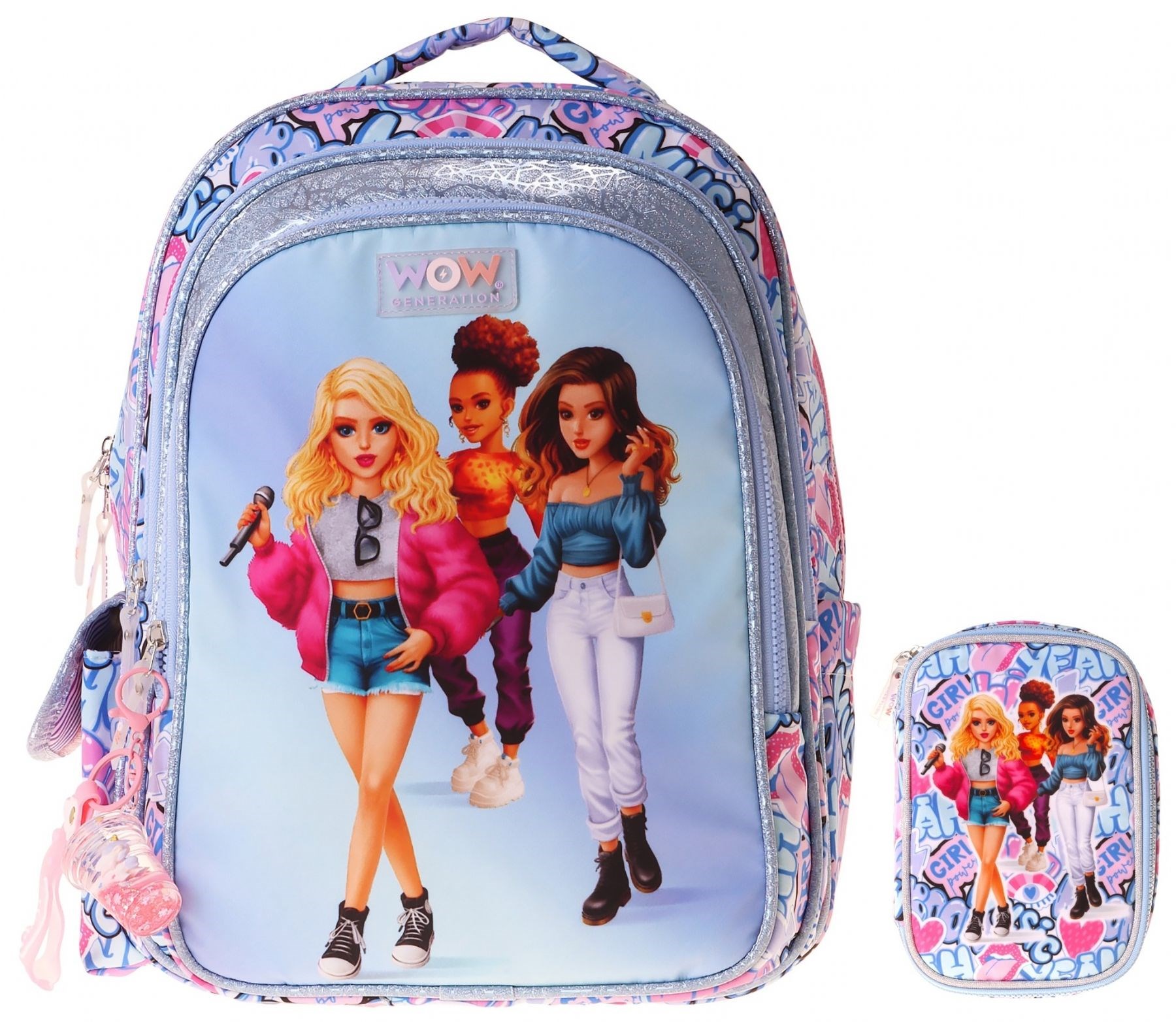 Wow Generation Music Kız Çocuk (Lila) İlkokul Okul Çantası ve Kalemlik Seti - SETWG-W6044C