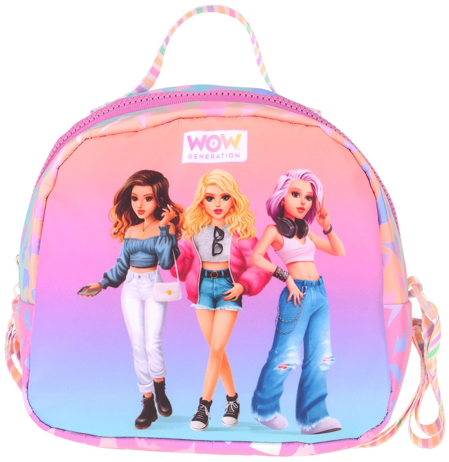 Wow Generation Shine Baskılı Turuncu - Mor Renkli Kız Çocuk Isı Yalıtımlı Okul Beslenme Çantası - W6091