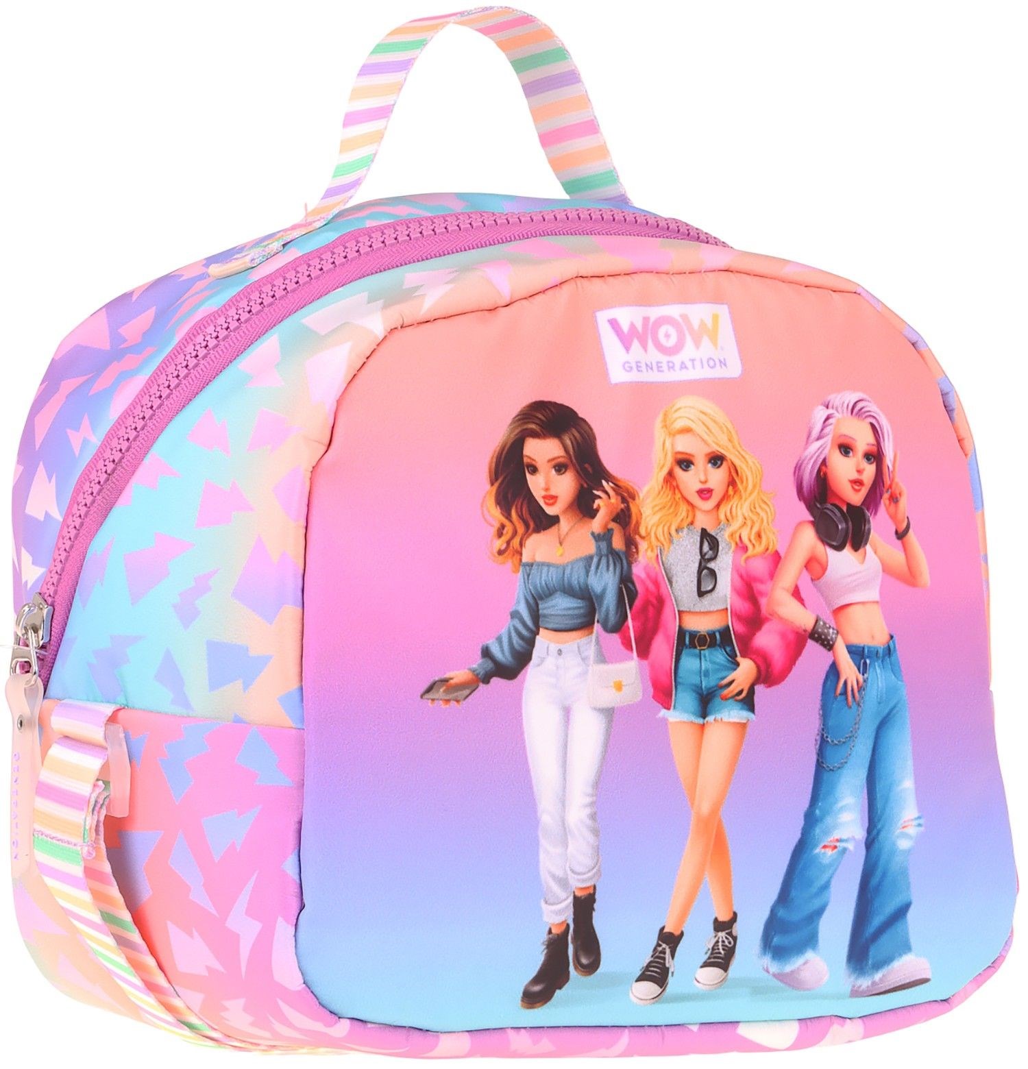 Wow Generation Shine Baskılı Turuncu - Mor Renkli Kız Çocuk Isı Yalıtımlı Okul Beslenme Çantası - W6091