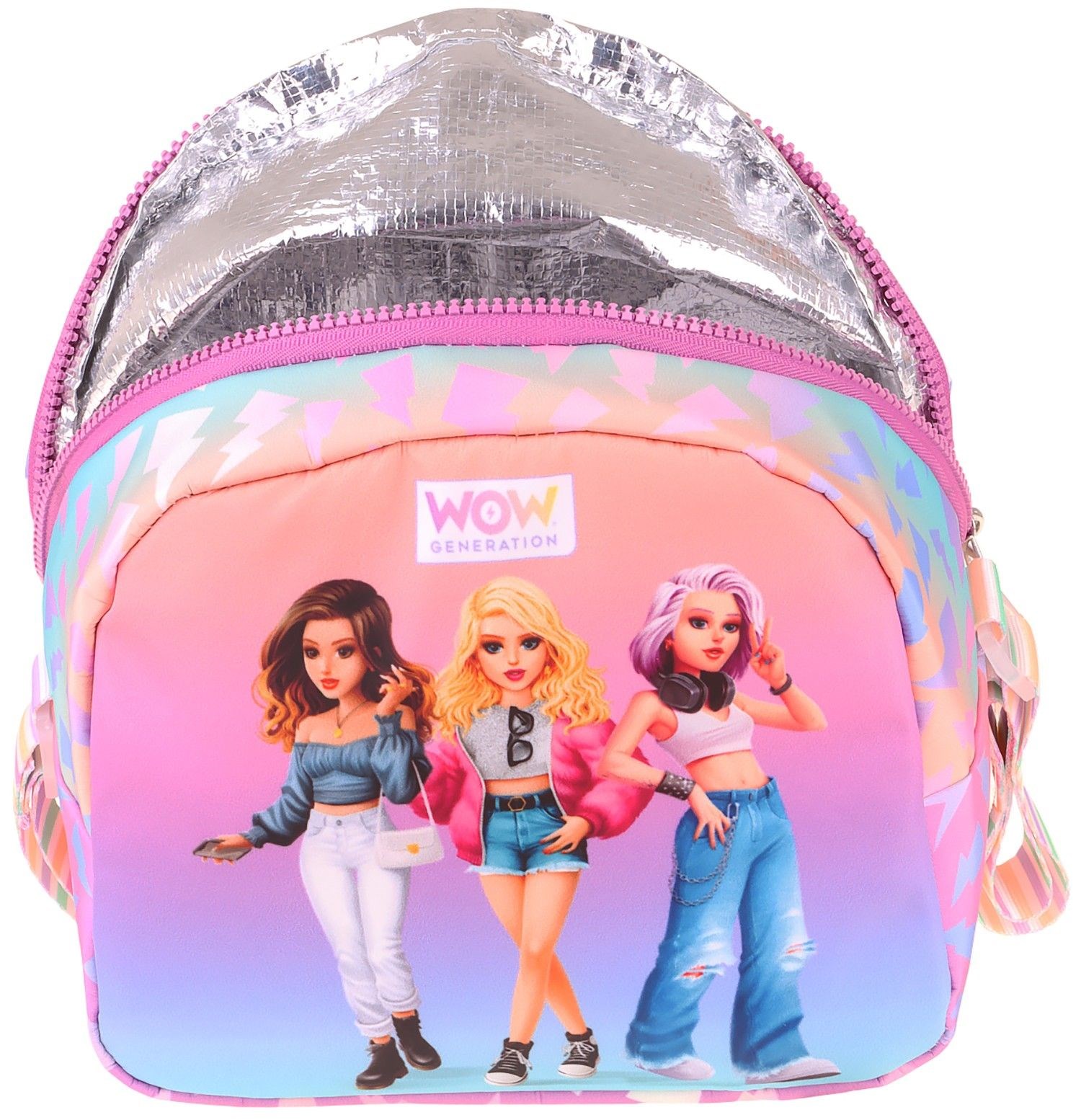 Wow Generation Shine Baskılı Turuncu - Mor Renkli Kız Çocuk Isı Yalıtımlı Okul Beslenme Çantası - W6091