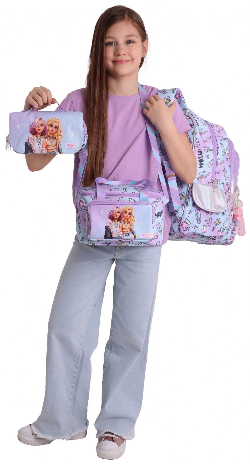 Wow Generation Üçlü İlkokul Okul Çanta Seti - Pembe - Friends Baskılı - Kız Çocuk - SETWG-W6054A