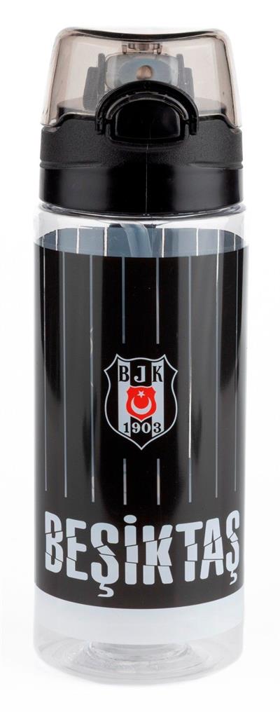Beşiktaş İnce Çubuk Desenli 500 ml Okul ve Günlük Matara/Suluk - Pipetli - 25371