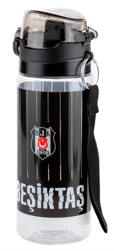 Beşiktaş İnce Çubuk Desenli 500 ml Okul ve Günlük Matara/Suluk - Pipetli - 25371