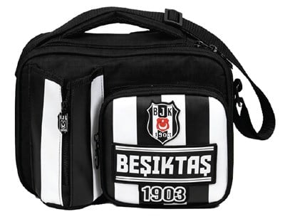 Beşiktaş Matara Cepli Erkek Çocuk Beşiktaş 1903 Baskılı (Siyah - Beyaz) Okul Beslenme Çantası - 26359