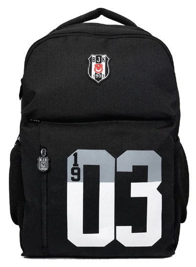 Beşiktaş Üç Bölmeli 1903 Baskılı Erkek Çocuk Gri - Siyah Okul ve Günlük Sırt Çantası - 26304