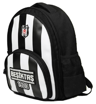 Beşiktaş Üç Bölmeli Erkek Çocuk Beşiktaş 1903 Baskılı Siyah - Beyaz Okul Sırt Çantası - 26357