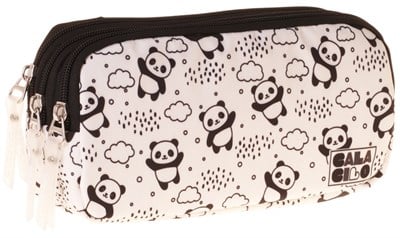 CalaCilo Kız Çocuk İlkokul Kalem Çantası - Panda Baskılı Siyah Renk (Sweet) - C4061