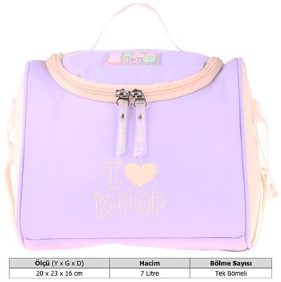CalaCilo Kız Çocuk K-Pop Lilac Isı Yalıtımlı Okul Beslenme Çantası (Lila) - C4105