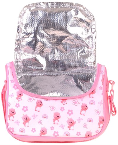 CalaCilo Tiny Kız Çocuk Ayıcık Baskılı Pembe Isı Yalıtımlı Okul Beslenme Çantası - C4063