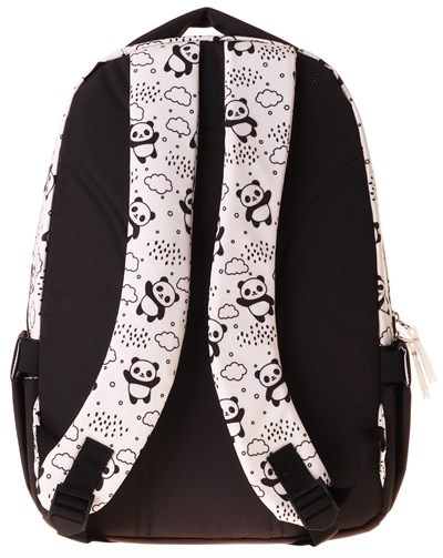 Calacilo Sweet Kız Çocuk Panda Baskılı Siyah İlkokul Okul Sırt Çantası - Beş Bölmeli - C4059