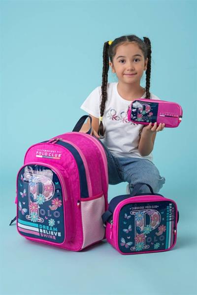 Cambridge Polo Club Düşler Bahçesi 3lü Kız Çocuk İlkokul Çanta Seti - Pembe - PLCAN2126