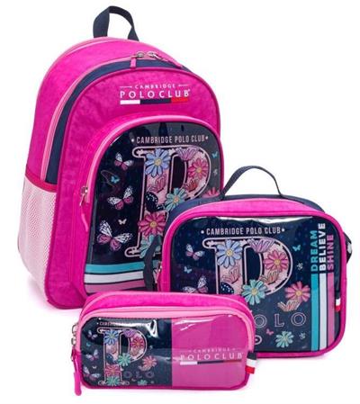 Cambridge Polo Club Düşler Bahçesi 3lü Kız Çocuk İlkokul Çanta Seti - Pembe - PLCAN2126