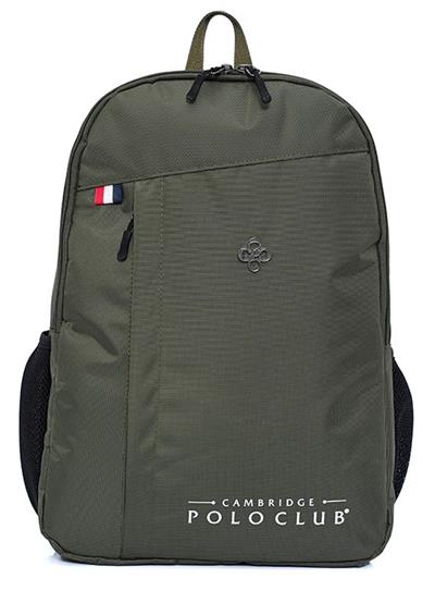 Cambridge Polo Club Hafif Su Geçirmez Üç Gözlü Haki Yeşil Sırt Çantası - Kadın ve Erkek - PLCAN2170-016