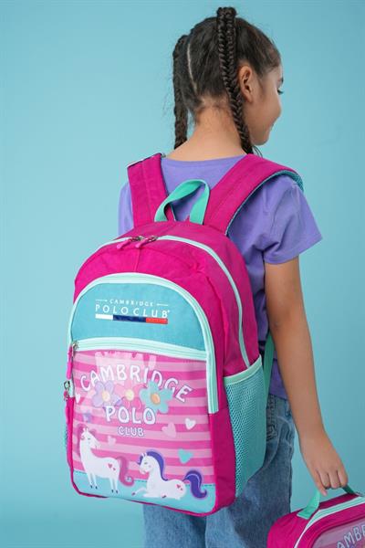 Cambridge Polo Club Minimal Unicorn Temalı 3lü Kız Çocuk İlkokul Çanta Seti - Pembe - PLCAN2130