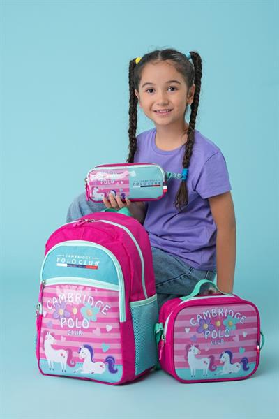 Cambridge Polo Club Minimal Unicorn Temalı 3lü Kız Çocuk İlkokul Çanta Seti - Pembe - PLCAN2130
