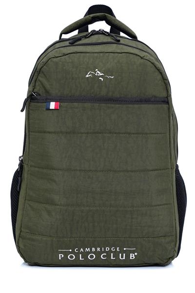 Cambridge Polo Club Minimalist Tasarım Haki Unisex Okul Günlük Seyahat Sırt Çantası - PLCAN2166-016