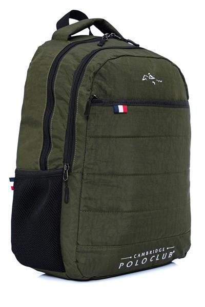 Cambridge Polo Club Minimalist Tasarım Haki Unisex Okul Günlük Seyahat Sırt Çantası - PLCAN2166-016
