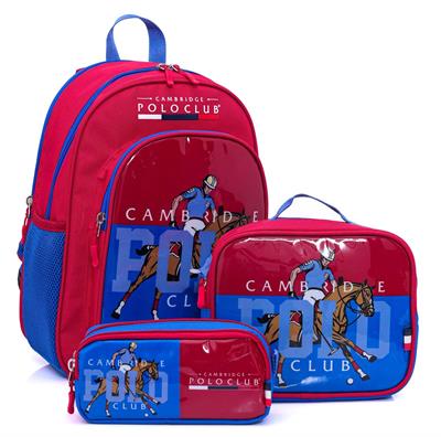 Cambridge Polo Club Riders Edition 3lü Erkek İlkokul Çanta Seti - Saks Mavi - PLCAN2114