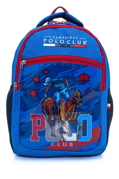 Cambridge Polo Club Riders Temalı 3lü Erkek İlkokul Çanta Seti - Mavi - PLCAN2118