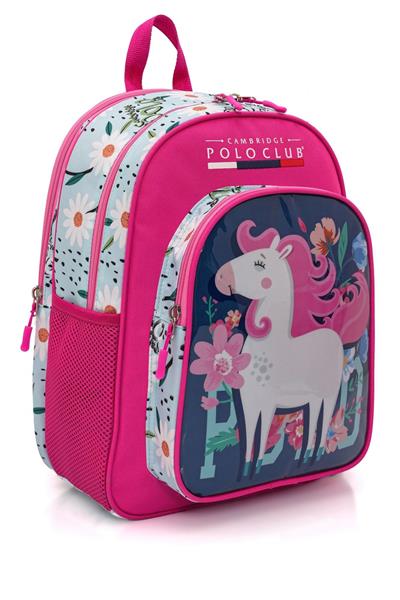 Cambridge Polo Club Unicor Desenli 3lü Kız Çocuk İlkokul Çanta Seti - Açık Pembe - PLCAN2132
