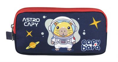 Capybara Erkek Çocuk İki Bölmeli Astronot Kalem Çantası - Lacivert - Kırmızı - 5229