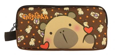 Capybara Erkek Çocuk İki Bölmeli Kalem Çantası - Kahverengi - 5211