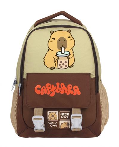 Capybara Erkek Çocuk İlkokul Okul Sırt Çantası - Kahverengi - Bej - 5200