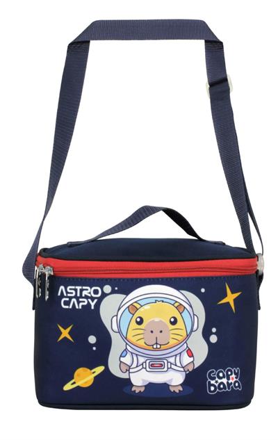 Capybara Erkek Çocuk Isı Yalıtımlı Astronot Beslenme Çantası - Lacivert - Kırmızı - 5228