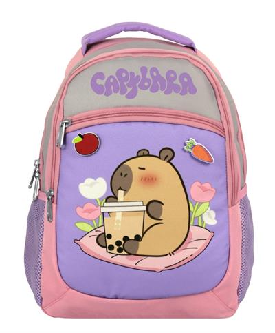 Capybara Kız Çocuk İlkokul Okul Sırt Çantası - Mor - Pembe - 5233