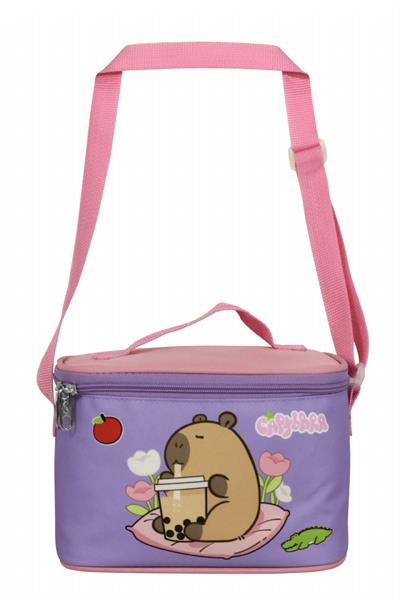 Capybara Kız Çocuk Isı Yalıtımlı Beslenme Çantası - Mor - Pembe - 5234