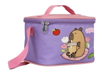 Capybara Kız Çocuk Isı Yalıtımlı Beslenme Çantası - Mor - Pembe - 5234