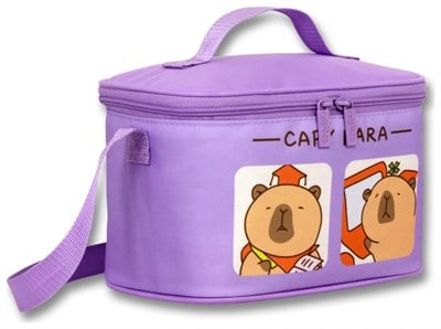 Capybara Kız Çocuk Isı Yalıtımlı Capybara baskılı Lila Okul Beslenme Çantası - 6216