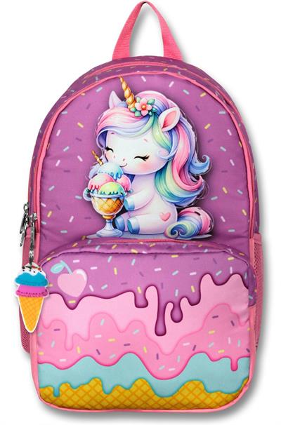 Cennec 5003 (Dondurma Yiyen Unicorn - Mor Pembe - Kız Çocuk) Okul Çantası